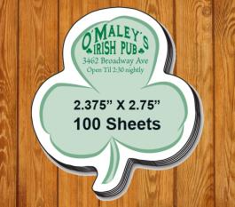 2.375 x 2.75 Custom Shamrock Shape Sticky Adhesive Notes - 100 Sheets